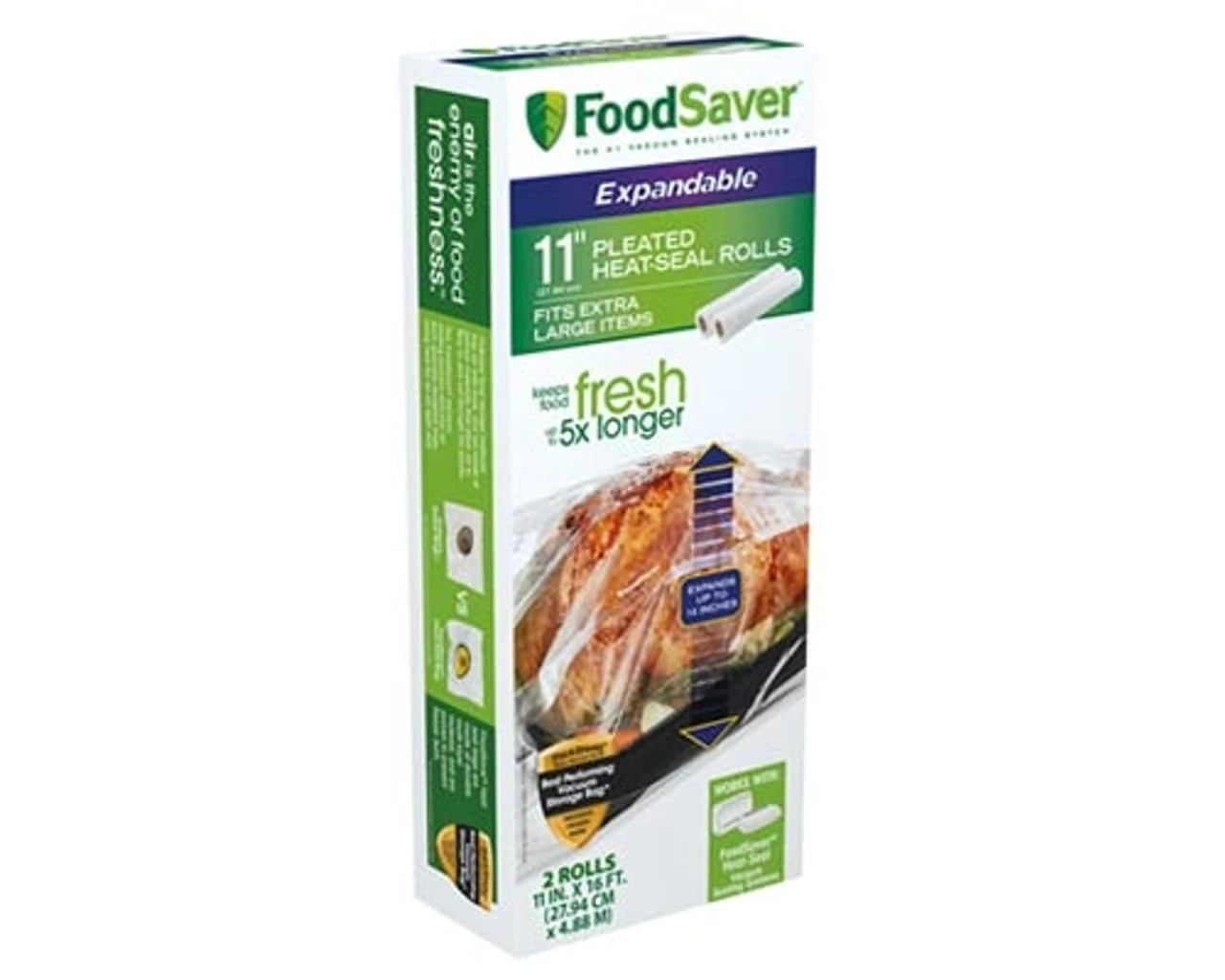 Foodsaver Roll 11" Expandable Heat-Seal Rolls - 2pk 1 Foodsaver Roll 11" Expandable Heat-Seal Rolls - 2pk